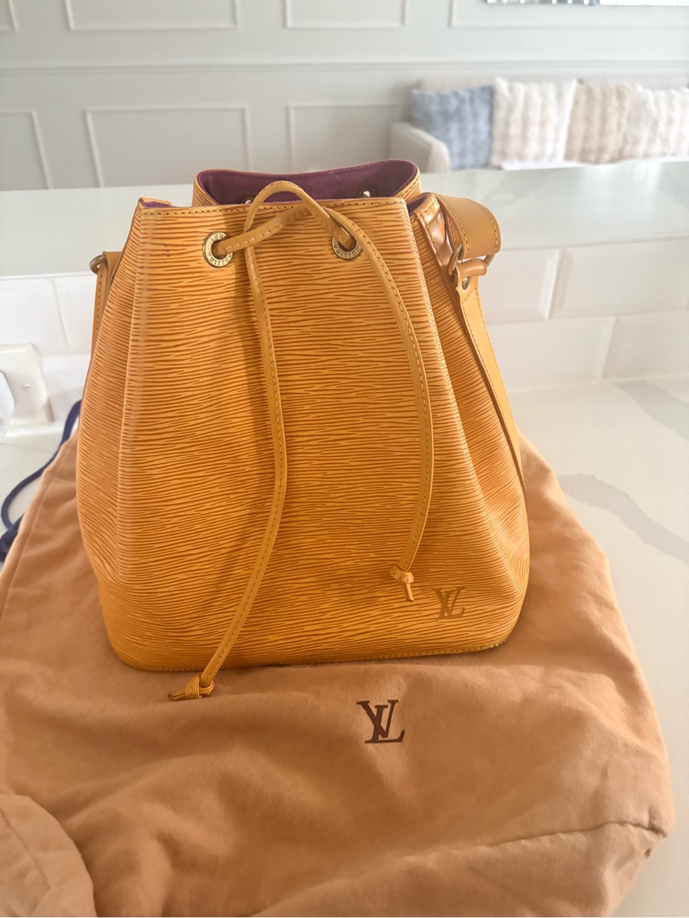 Louis Vuitton Yellow Epi Leather Noé Bucket Bag